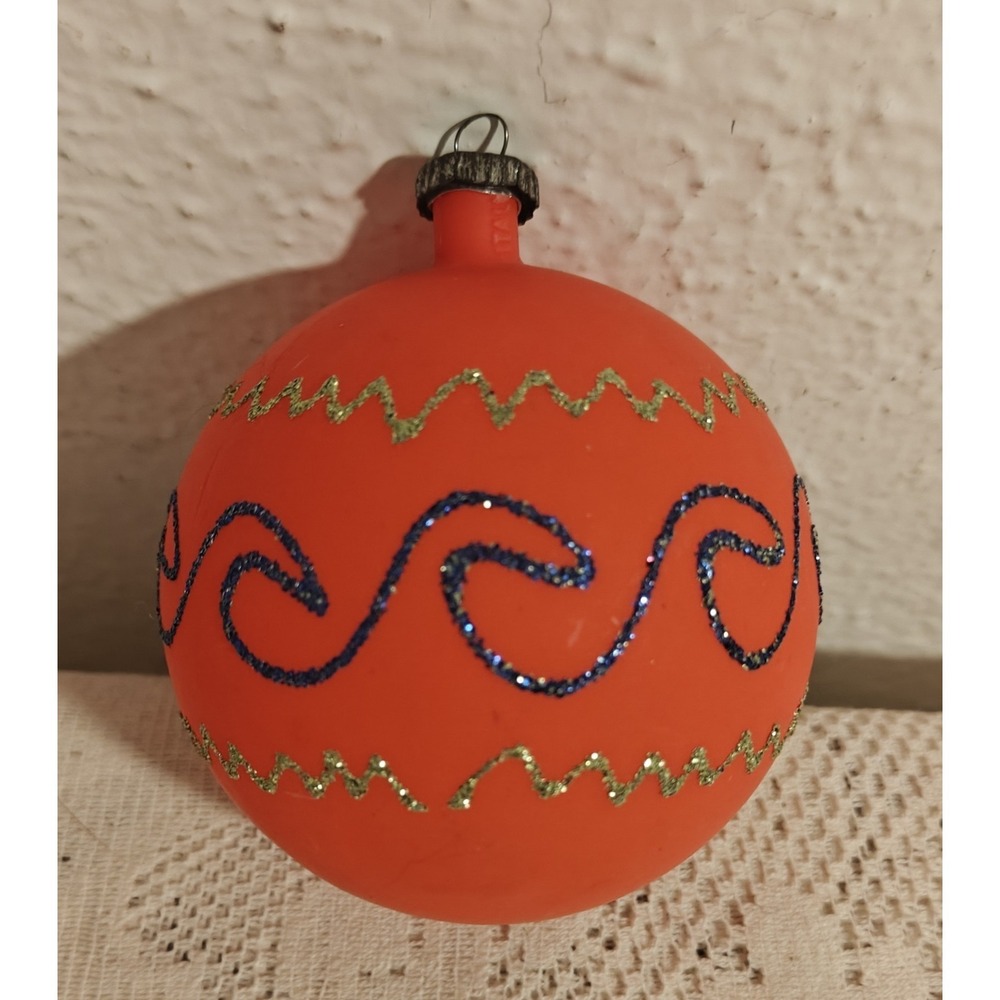 Vintage Glass And Glitter European Christmas Ornament